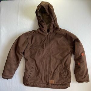 Schmidt Youth Sherpa Lined Jacket XL(14-16) Brown Cotton Full Zip Outdoors